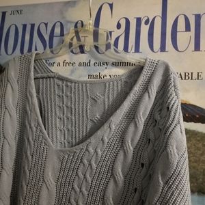 Baby Blue Oversized  V Neck Sweater